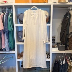 Saintart Saint Art Tuckernuck Ivory Isabel Long Sleeve Satin Dress